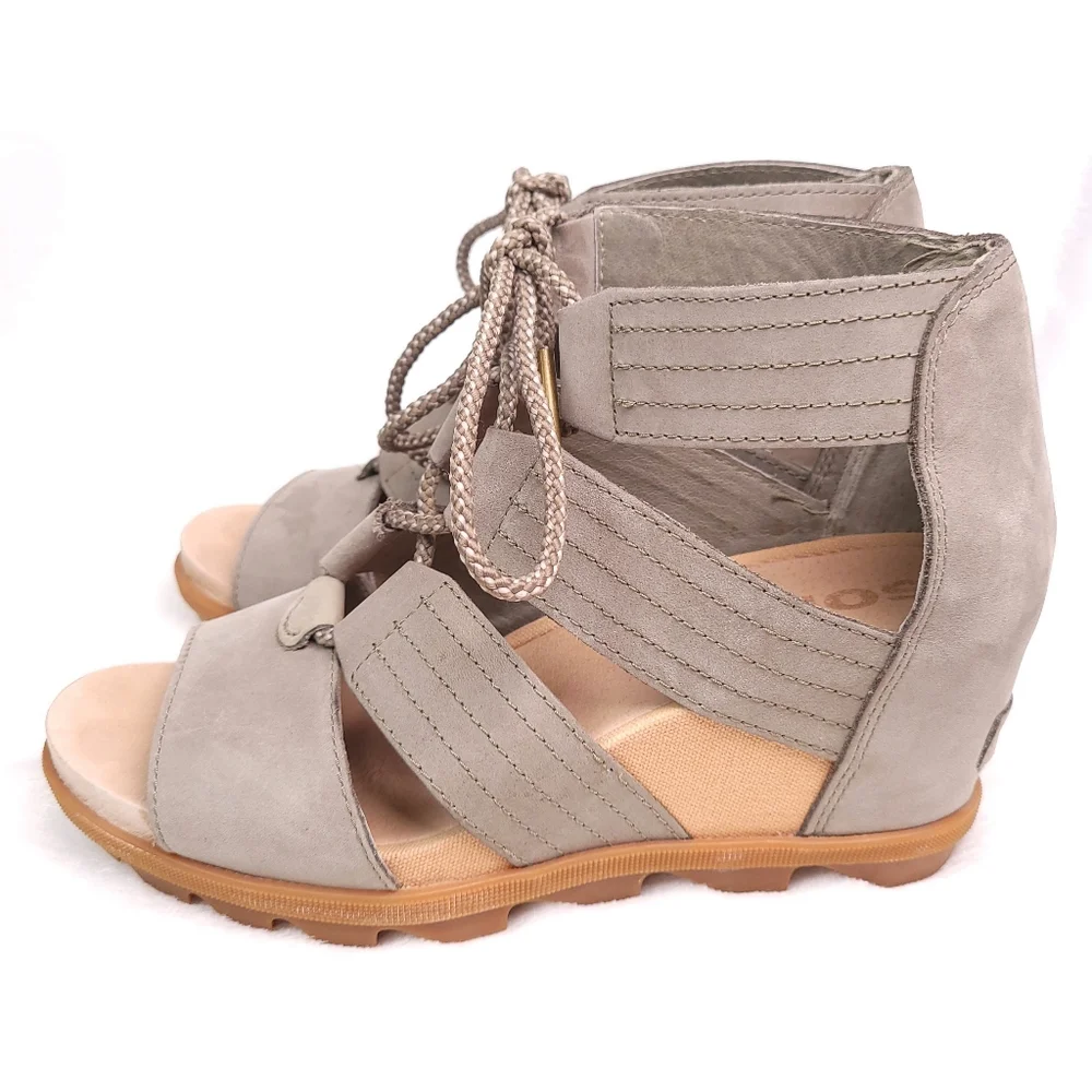 Sorel Joanie II NL3223-365 Lace Wedge Heel Sandals Women 8.5
